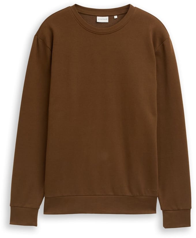 Tom Tailor - Basic sweatshirt in effen kleuren - Maat S - dark palm