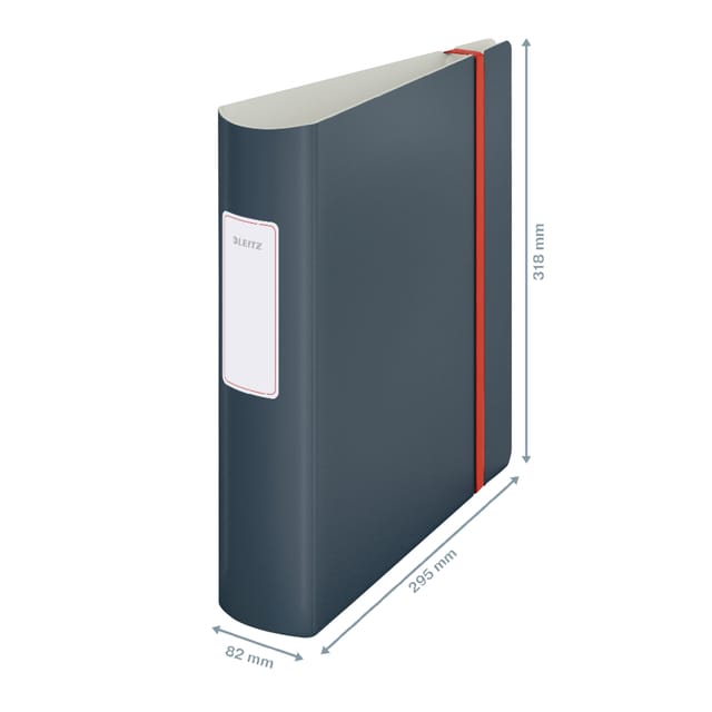 Leitz 180° Active Cosy PP Ordner met Rugetiket - 2-Rings A4 - Rugbreedte Van 82mm - Fluweel Grijs