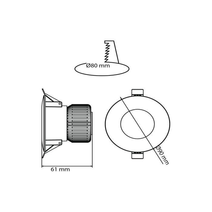 Led Inbouwspot - Rond - IP65 - 6w - Badkamer - 4200K - Daglicht