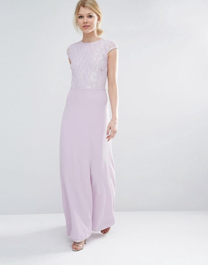 Elegante paarse maxi jurk