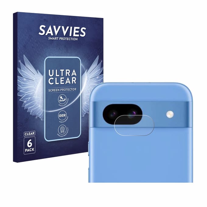 Savvies - Screenprotector voor Google Pixel 8a (ALLEEN Camera Lens) - Folie Beschermfolie transparant 6 Stuks