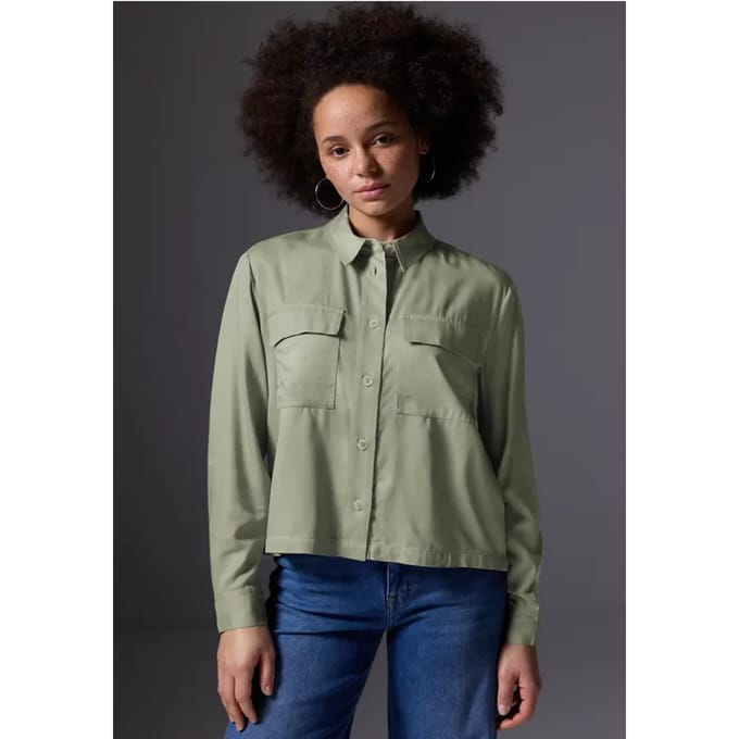Overhemdblouse met borstzakken