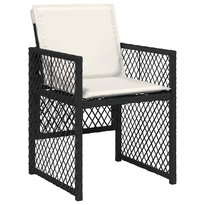vidaXL - 5-delige - Tuinset - met - kussens - poly - rattan - zwart