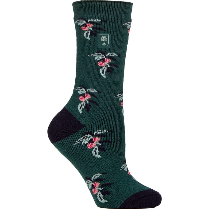 Dames Thermosokken | Dunne Bloemenpatroon Fleece Sokken