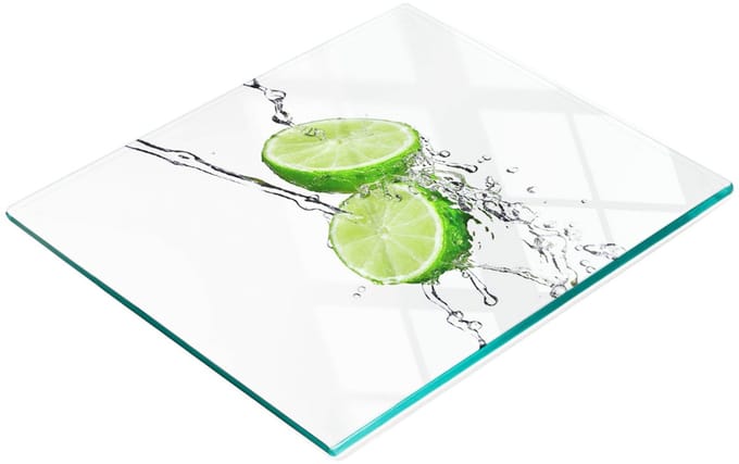 Gehard multifunctioneel decoratief bord van glas, kalk en water, 60x52 cm