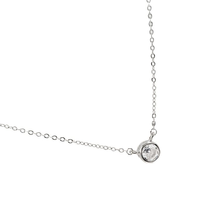 Luxenter Rhodium Plated Briljant Zirkonia Ketting - Akele