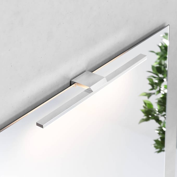 MCJ LED spiegellamp Triga IP44, chroom, 40cm, 3.000K