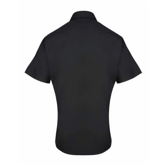 Premier Heren Supreme Poplin Overhemd met Korte Mouwen (Zwart)