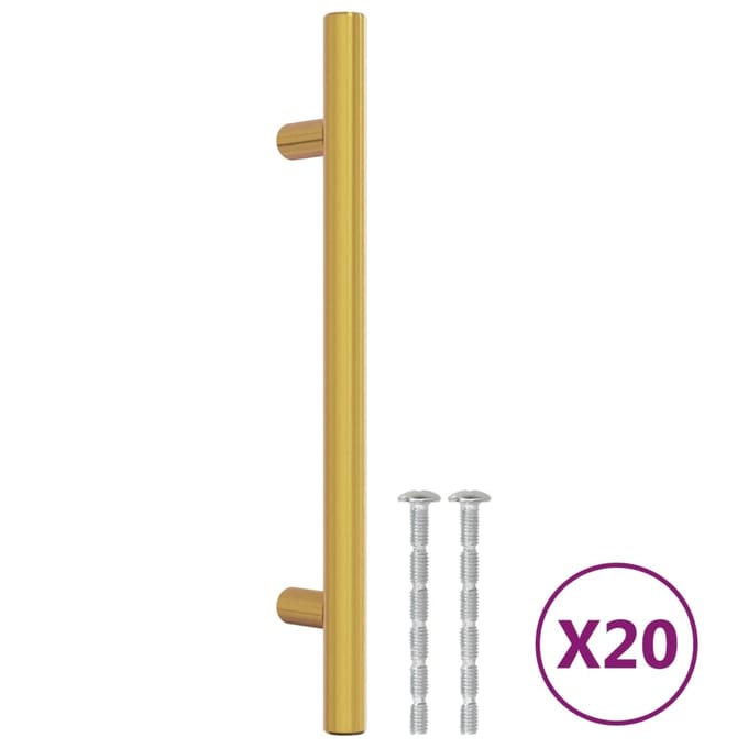 vidaXL - Handvatten - 20 - st - 128 - mm - roestvrij - staal - goudkleurig