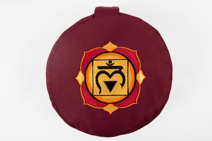 Om Namaste Ronde Meditatiekussen Chakra Collection - Rood 1e Chakra