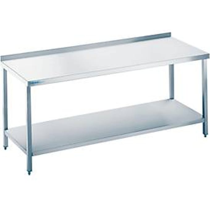 Werktafel van rvs met legbord, 850 x 700 x 1600 mm