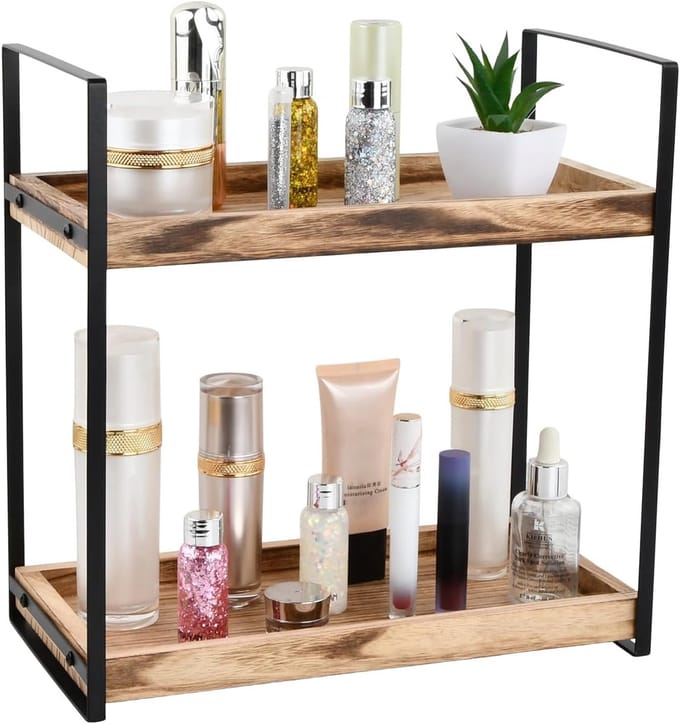 Solidchoice - Multifunctionele Houten Staande Plank met 2 Niveaus