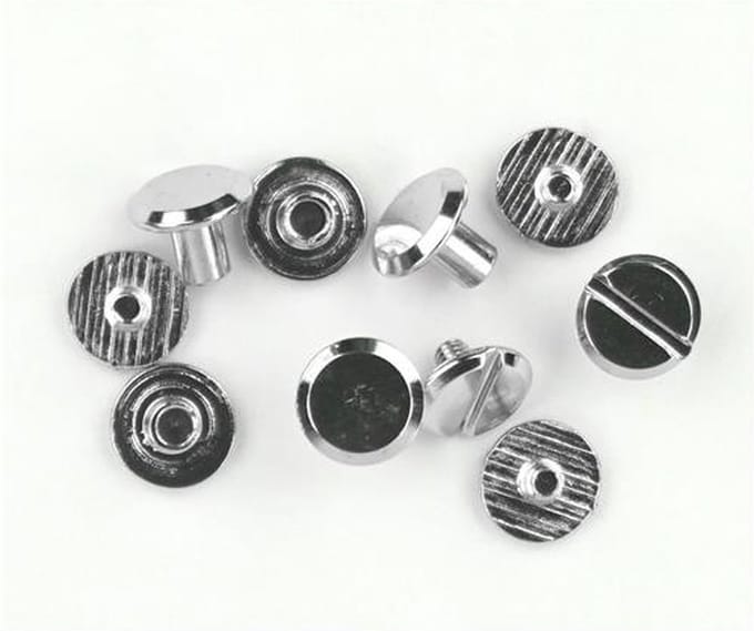 Schroefknoop 10 mm 5 stuks voor het bevestigen van leren labels