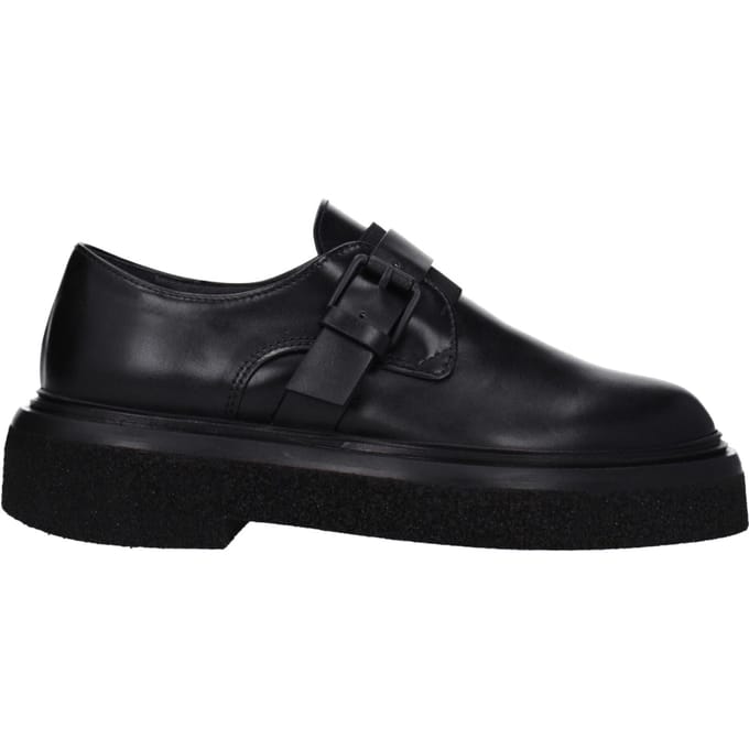 Max Mara Zwarte Leren Oxfords En Derbies
