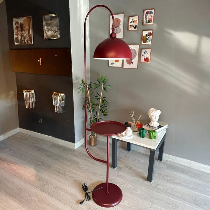 Bamyum Dienblad Beweegbaar Hoofdbord Moderne Vloerlamp