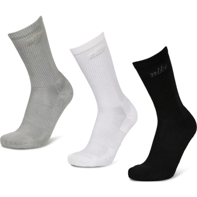 Nike Elevated Crew 3 Pack Sokken Unisex - Zwart - Maat 42 - 46 - Katoen