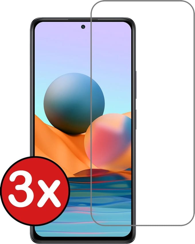 Screenprotector - 3 Stuks - Geschikt voor Xiaomi Redmi Note 10 Pro - Extra Sterk - Beschermglas - Gehard Glas - Tempered Glass - Screen Protector