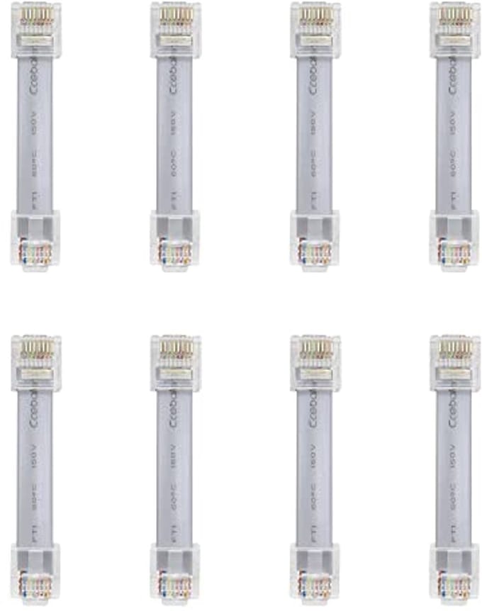 Korte Ethernet-patchkabel 5 cm - Platte RJ45 LAN-netwerkkabel voor router en switch (8 stuks, grijs)