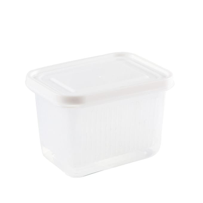 Afdruipopbergdoos met Luchtdicht Deksel PP Koelkast Voedselopbergcontainer voor Lente-ui Gember wit