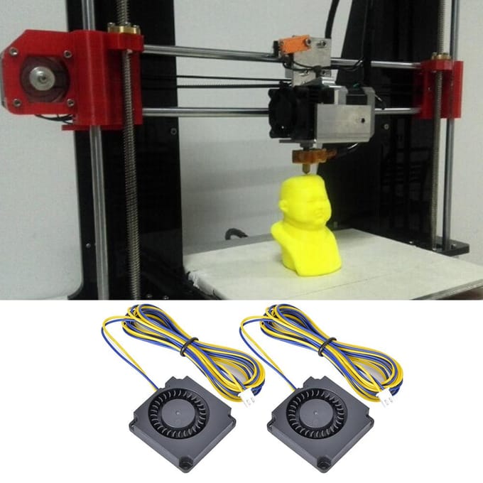 2 Pcs Ventilateur Souffleur de Refroidissement KOONOVO Tout Métal Accessoires Imprimante 3D pour ENDER3Ender3 pro yellow