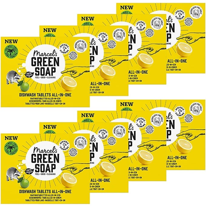 marcel's green soap Vaatwastabletten Grapefruit & Lime - 25 stuks - 8 verpakkingen