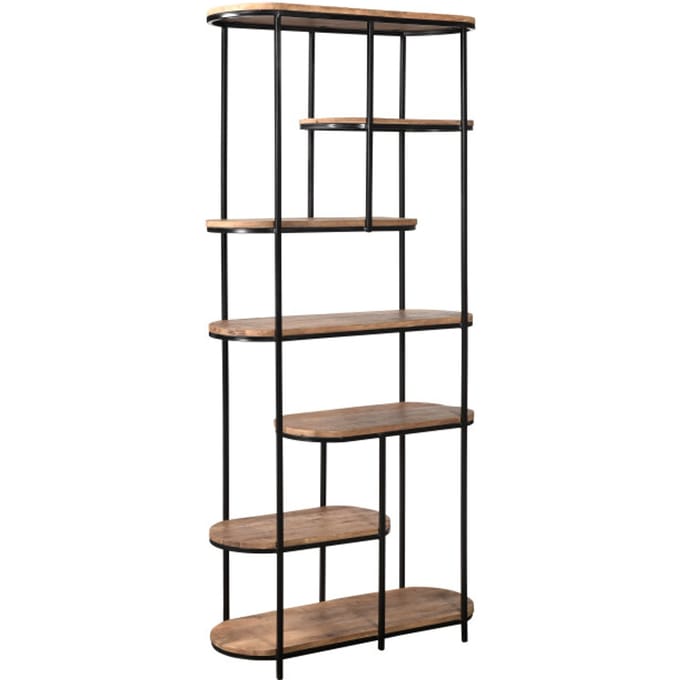 Brix - Kabinetkast Milou - 84x190cm - Marmer en Gecoat Staal - Bruin
