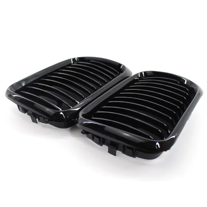 2 stuks glanzend zwarte voorbumper motorkap nieren grille race grille vervanging voor BMW 3-serie E36 M3 gray