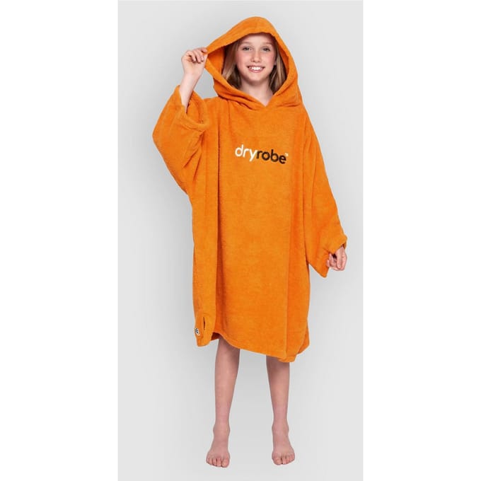 Dryrobe Towel Robe Organic Kids 10-13 Surf Poncho oranje
