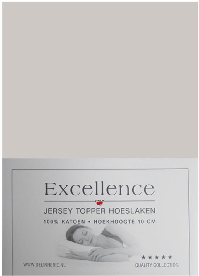 Excellence Jersey Topper Hoeslaken - Eenpersoons - 80/90x200/210 cm - Sand
