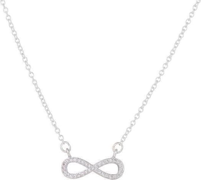 24/7 Jewelry Collection Infinity Ketting - Diamantjes - Zilverkleurig