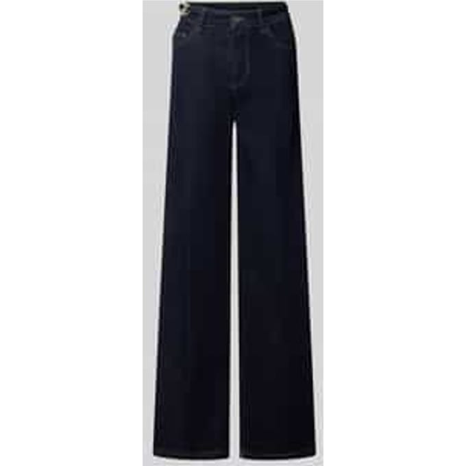 flared fit jeans van katoenmix