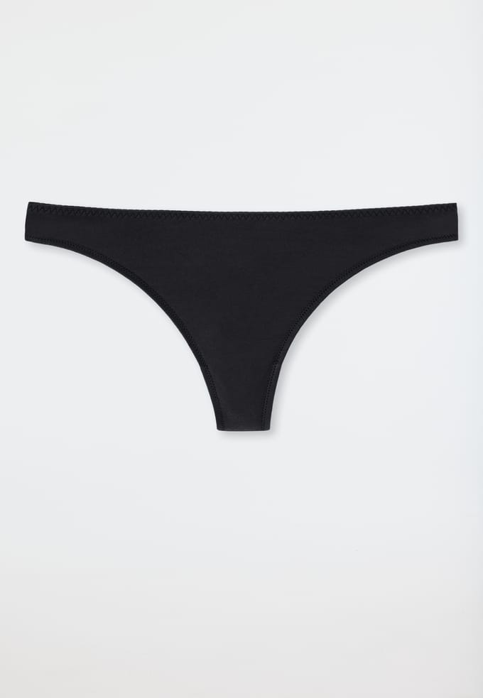 Schiesser String microvezel - Invisible Lace Dames Onderbroek - zwart