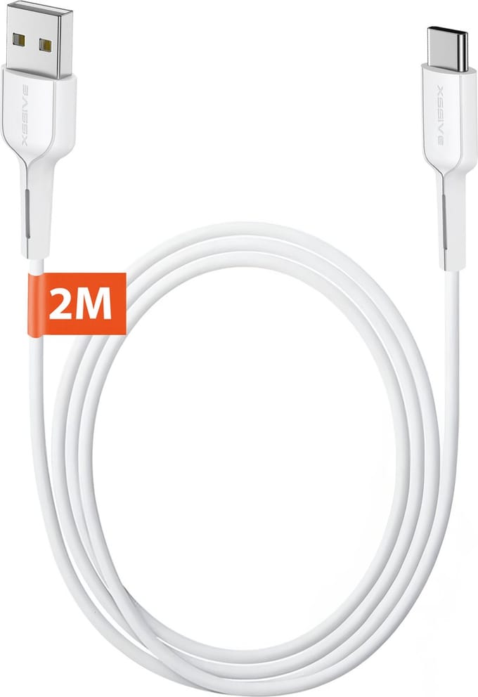 Flexibele USB-C naar USB Kabel - 2 Meter - Quick Charge - Oplader USB-A naar USB-C Kabels