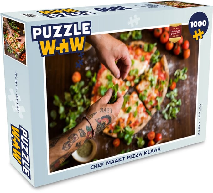 Puzzel Chef maakt pizza klaar - Legpuzzel - Puzzel 1000 stukjes volwassenen
