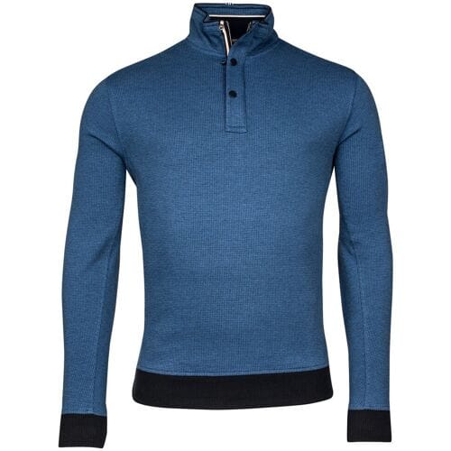 Baileys Trui Half Zip Allover Two-Tone Jacquard Interlock Navy / male