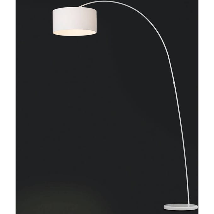 FARO BARCELONA Decoratieve booglamp PAPUA, wit