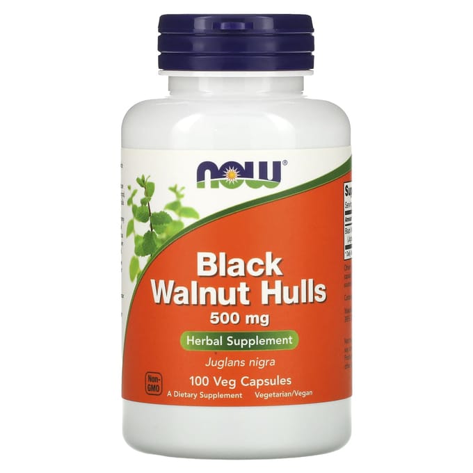 Zwarte Walnootschillen, 500 mg, 100 vegetarische capsules