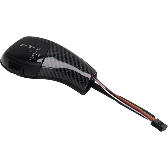 LED Versnellingspookknop Schakelpookkop Retrofit Kit met Motor Start Stop Knop voor E61 E60 E46 LHD Koolstofvezel Stijl black