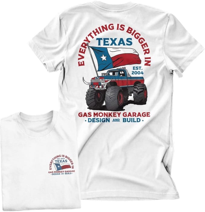 Gas Monkey Garage Everything Is Bigger In Texas T-shirt GMG-1-GMG101-H94-14
