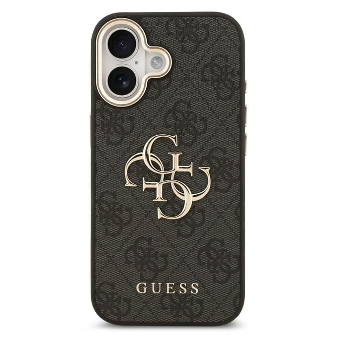 Guess Back Cover - iPhone 17 - Zwart - Luxe Monogrampatroon - Gouden Accenten