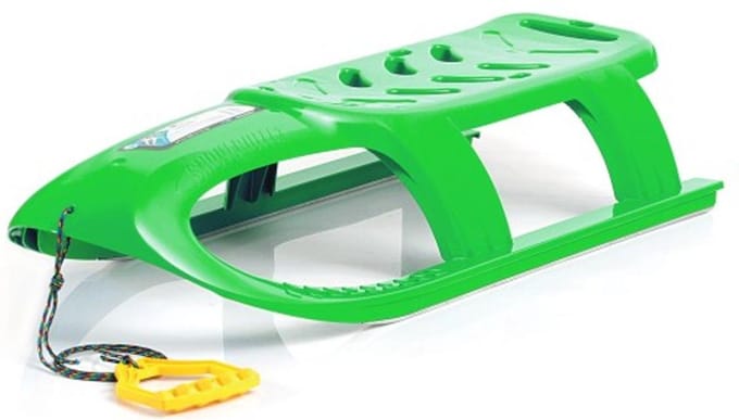 Prosperplast Bullet - Kunststof Slee - Groene Metalen Skids