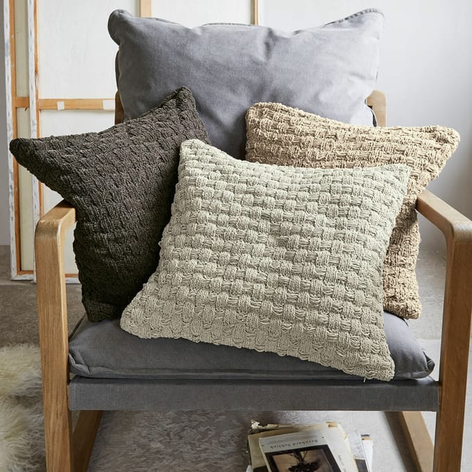 LOBERON Kussenhoes set van 3 Antier beige/grijs