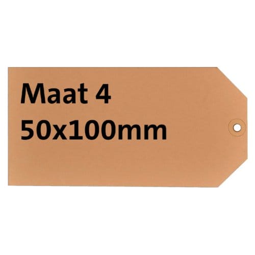 Label karton nr 4 200gr 50x100mm chamois 1000 stuks