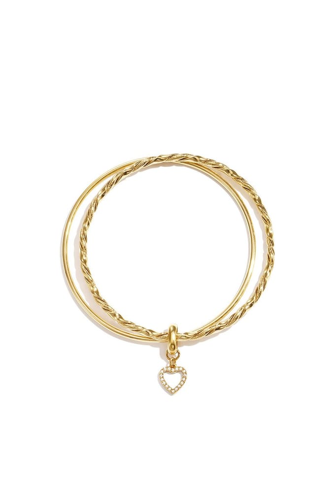 Bijoutheek Armband (Sieraad) Bangle Set Hart Bedel Goudkleurig