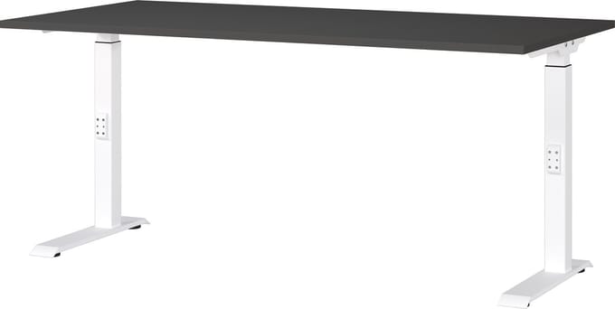 Bureau Galileo Wit - Grafiet - 160x80cm - Hoogte 91 cm - In hoogte verstelbaar