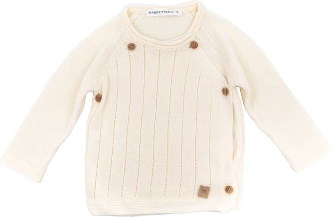 Bamboom Knitted Trui Met Overslag Wit 6 Mnd