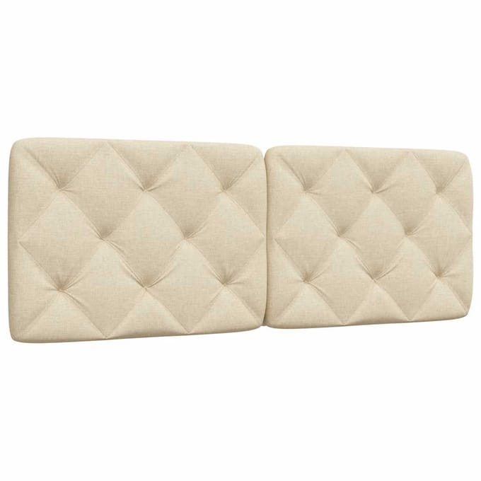 vidaXL - Hoofdbordkussen - 140 - cm - stof - crèmekleurig