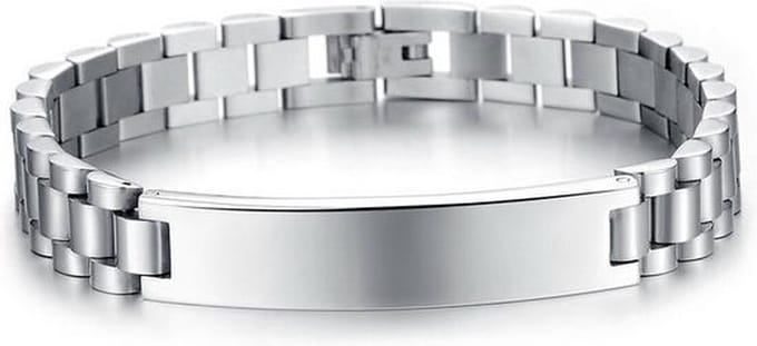 RVS armband met plaat