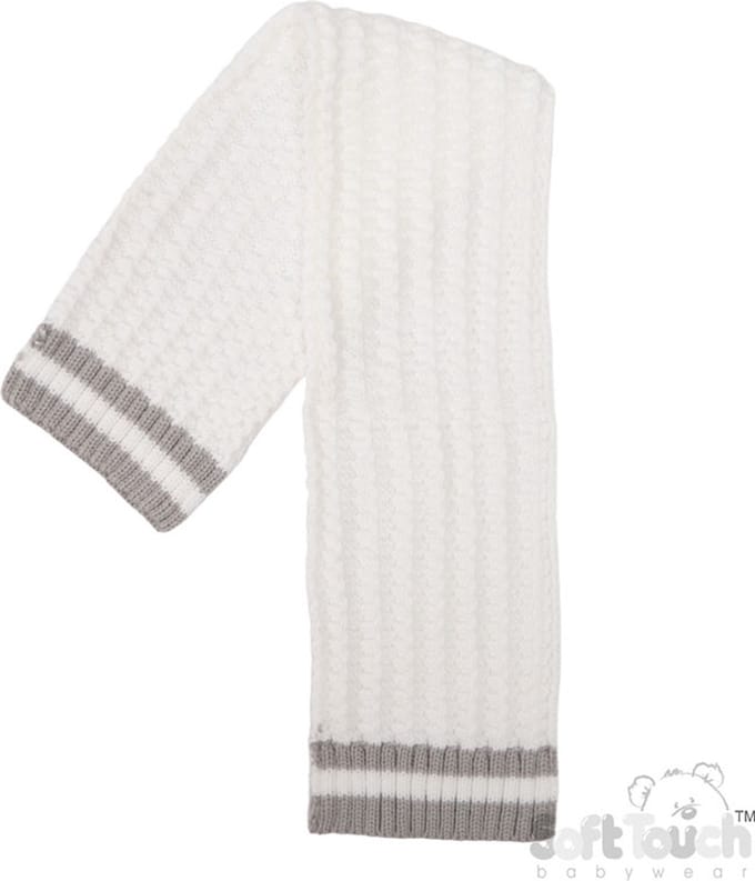 Soft Touch Sjaal - Chevron Acryl - Wit - Maat Small - 30 x 70 cm