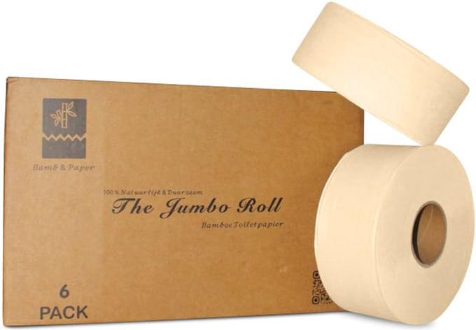 Bamb & Paper Jumbo Toiletpapier - Bamboe - 2-laags - 6 x 240 meter
